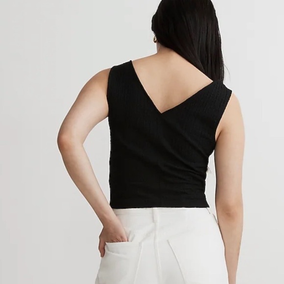 Madewell vneck sleeveless crop top true black - Picture 3 of 6